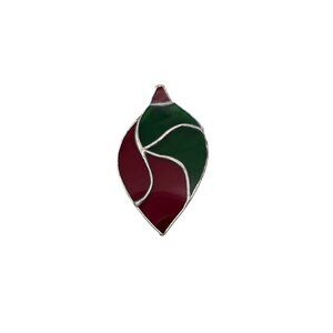 Stained Glass Suncatcher Ornament Design in Red & Green‎ 4.75"